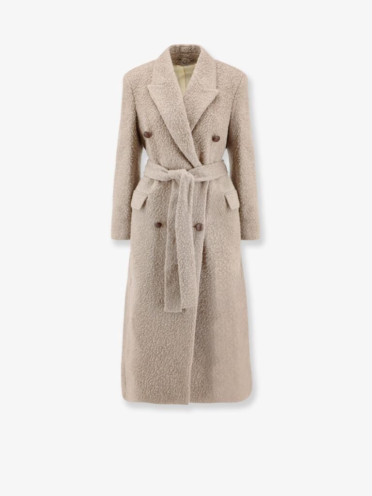 Wrinkled virgin wool blend coat