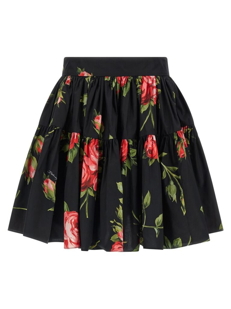 Cotton skirt with iconic print