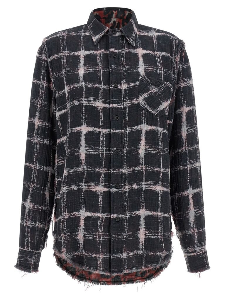 Fringed hem reversible shirt