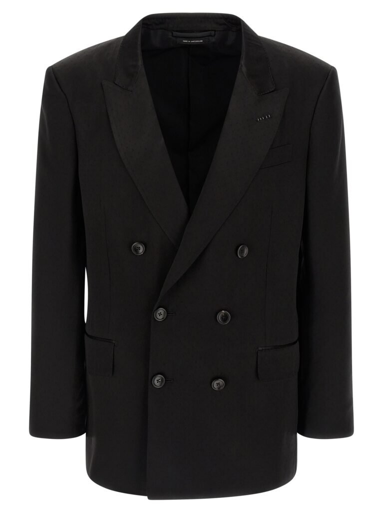 Tone-on-tone polka dot blazer