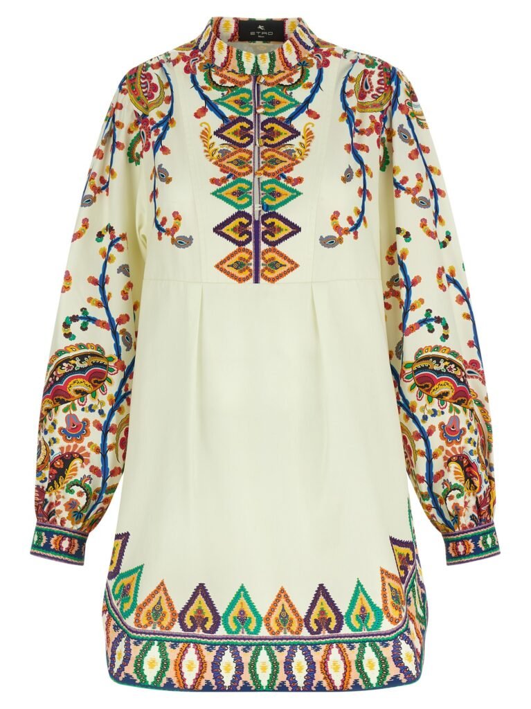Printed poplin dress