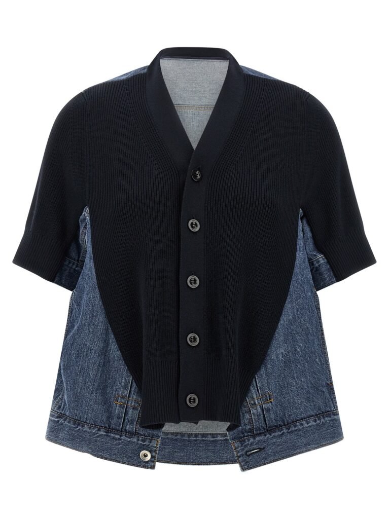 Denim x Knit' cardigan