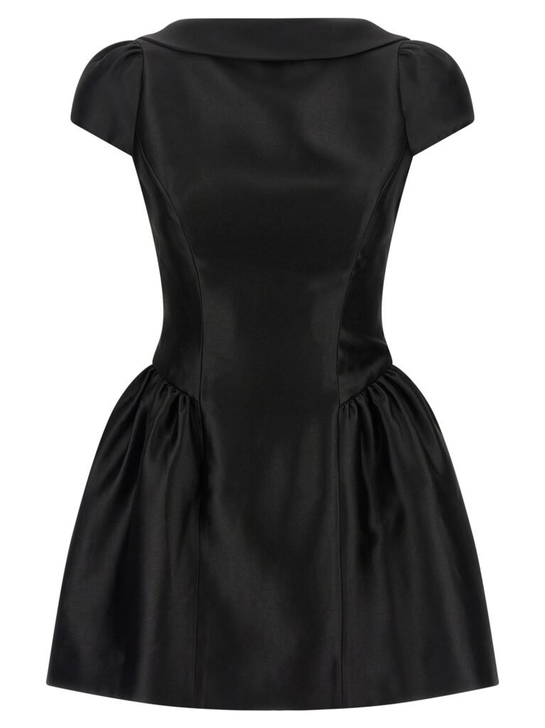 Black Taffet Collared Mini' dress