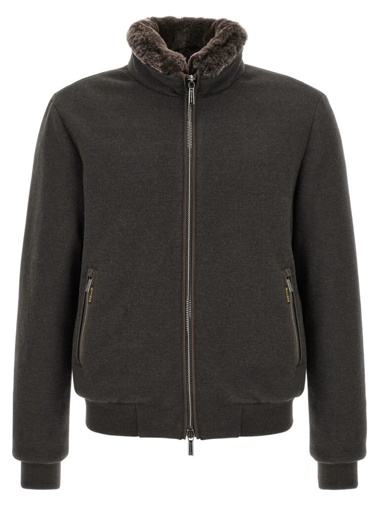 Bellati-Mrw wool and cashmere jacket with fur detail