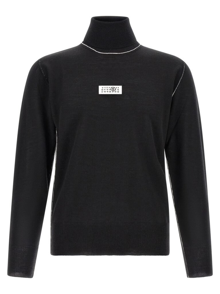 Turtleneck sweater with contrast stitching