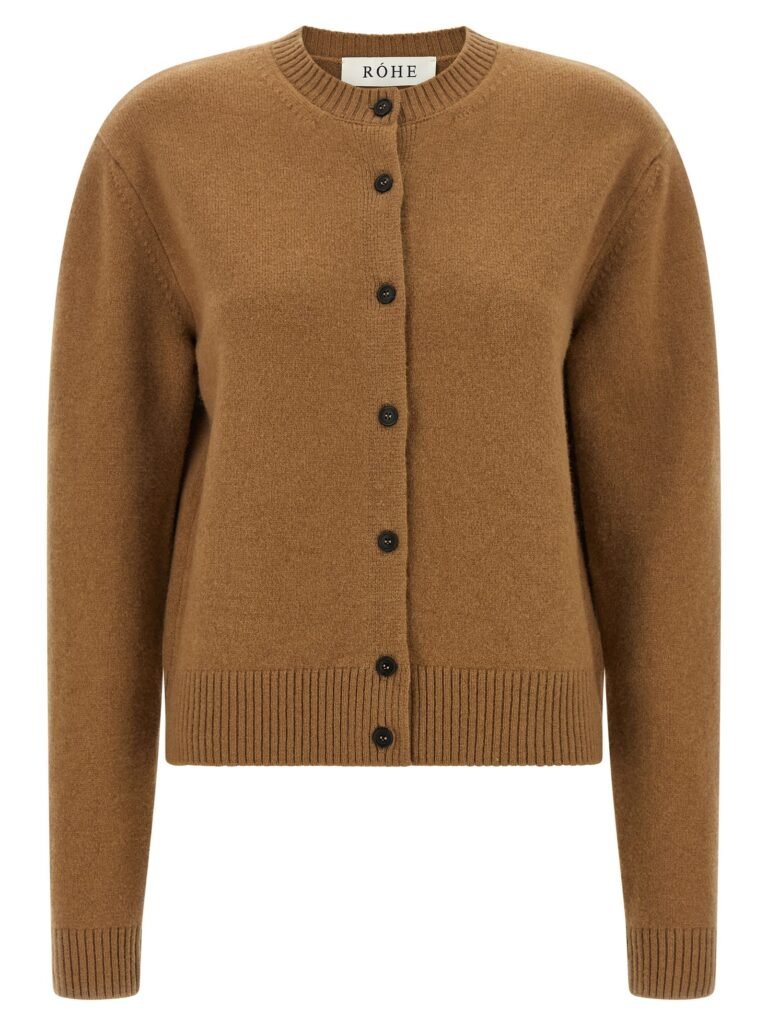 Cashmere mixed crew neck cardigan