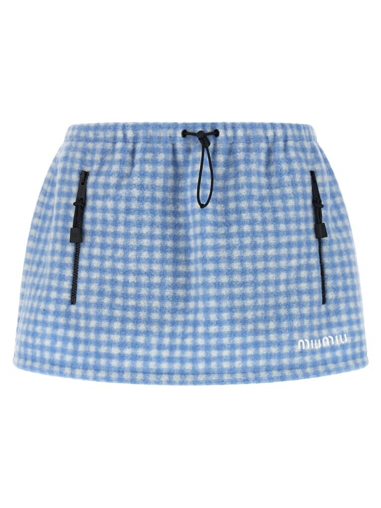 Fleece-effect vichy skirt