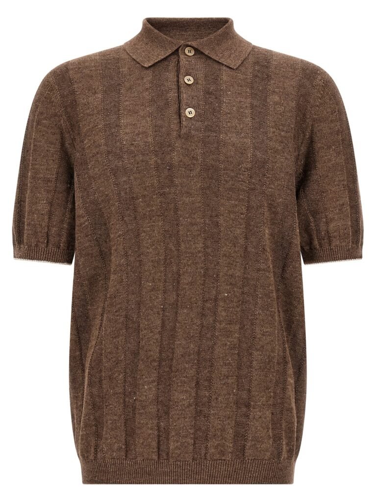 Wide ribbed polo shirt