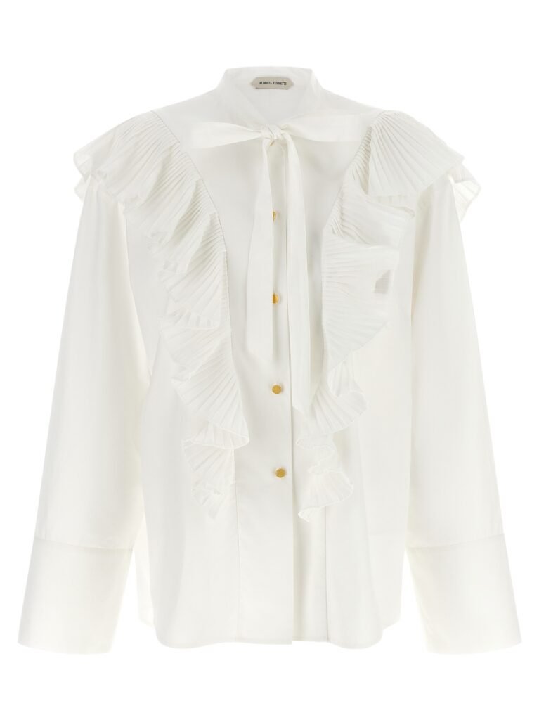 Pleated ruffle shirt