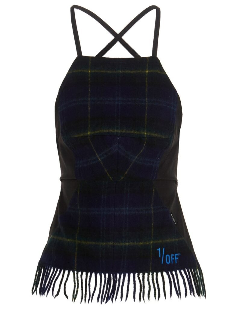Checked scarf' top