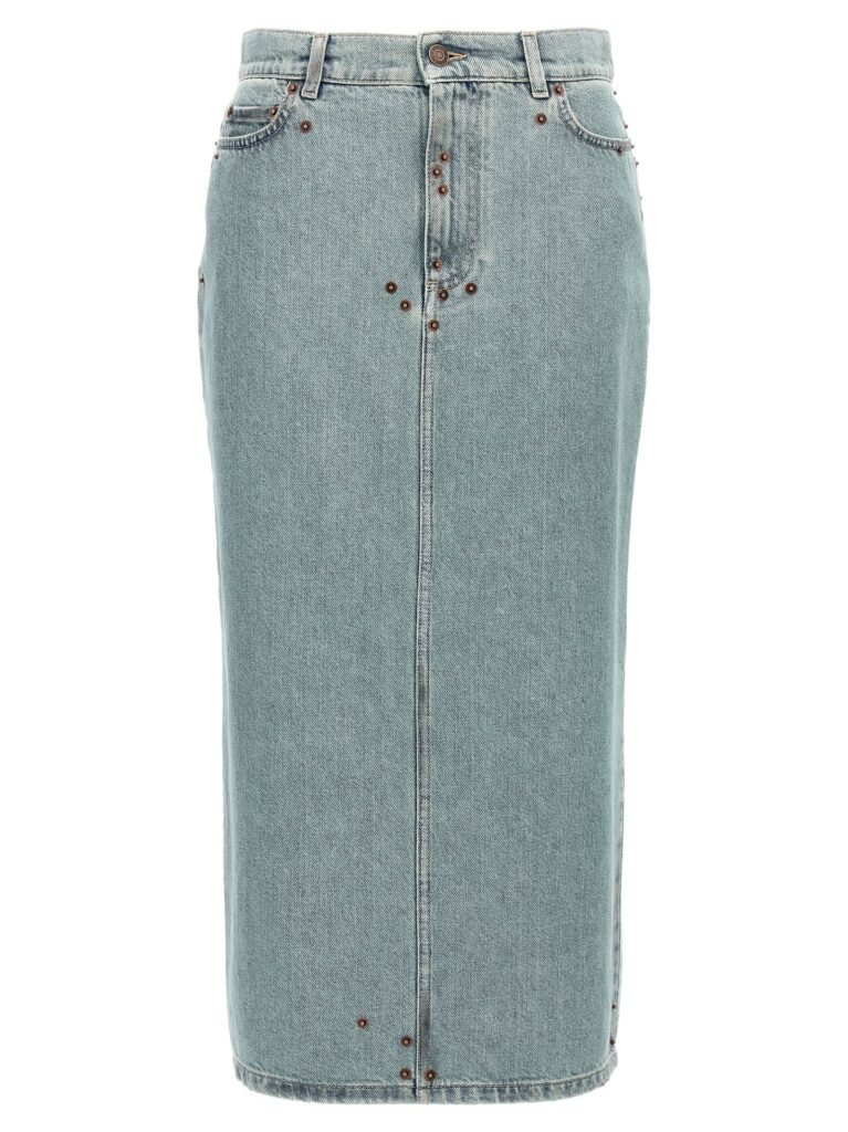 Rivets denim skirt