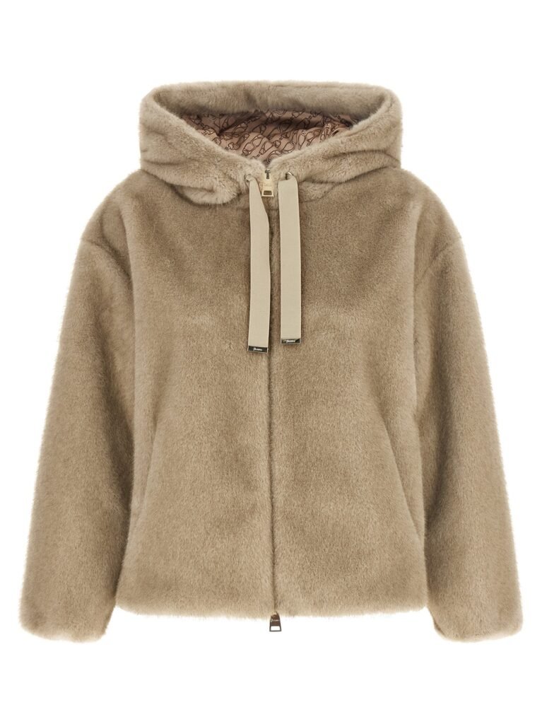 Eco fur hooded