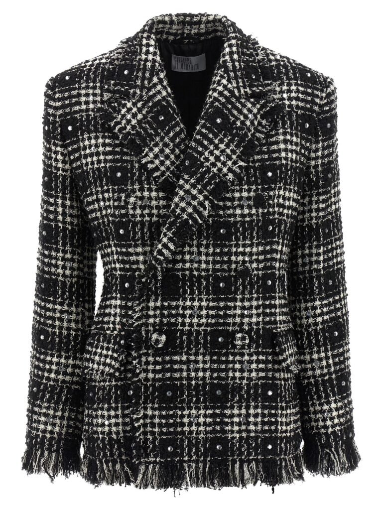 Tweed and rhinestone blazer