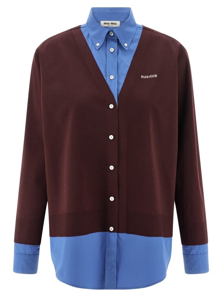 Poplin and cashmere shirt