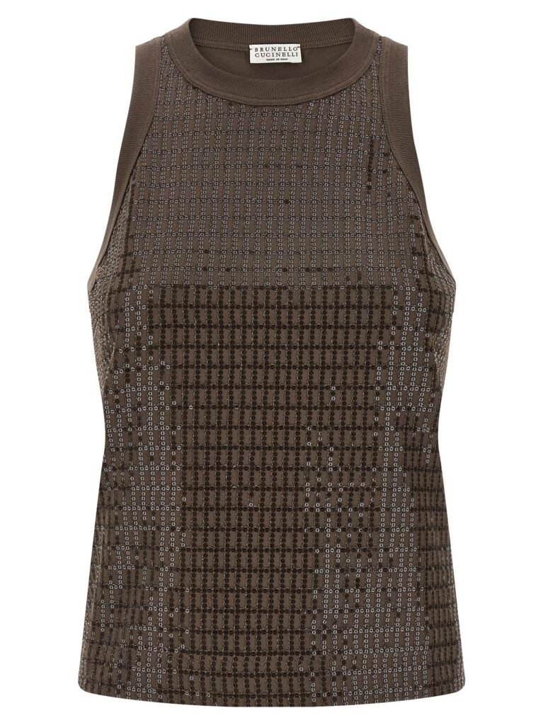 Dazzling Check Embroidery' top