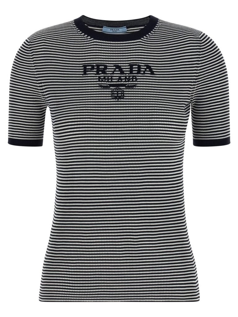 Striped silk t-shirt
