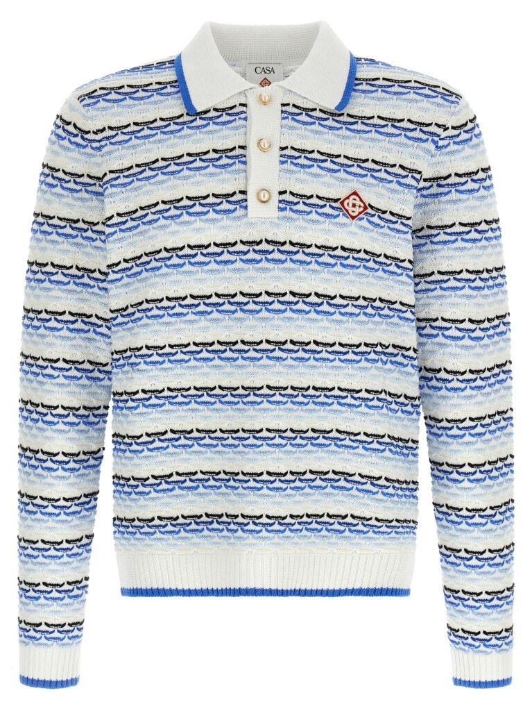 Tuck Stitch Long Sleeve' polo shirt