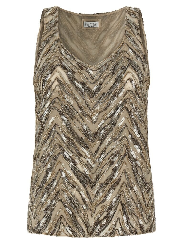 Dazzling Chevron Embroidery' top