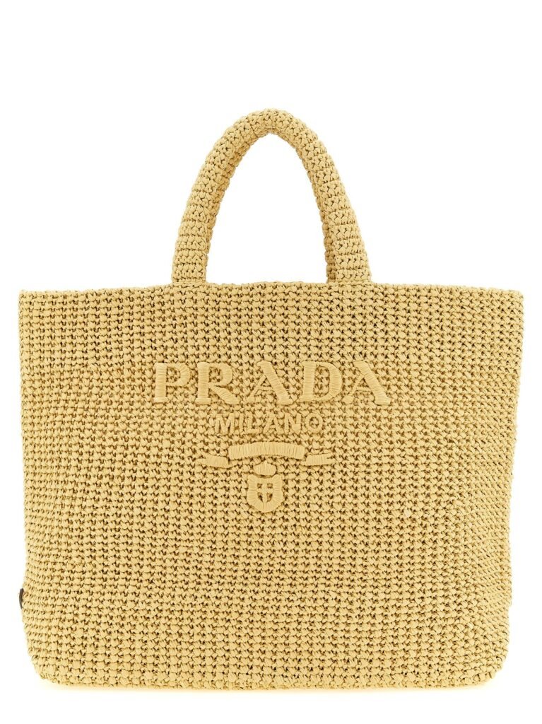 Crochet raffia shopping bag