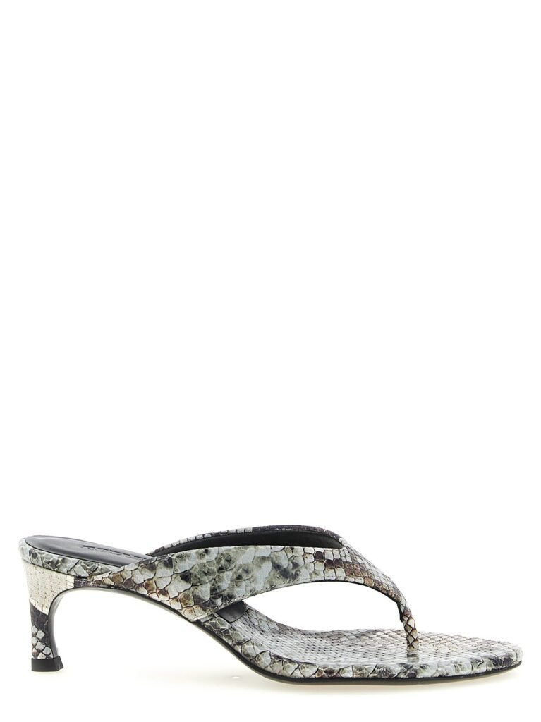 Snake leather mules