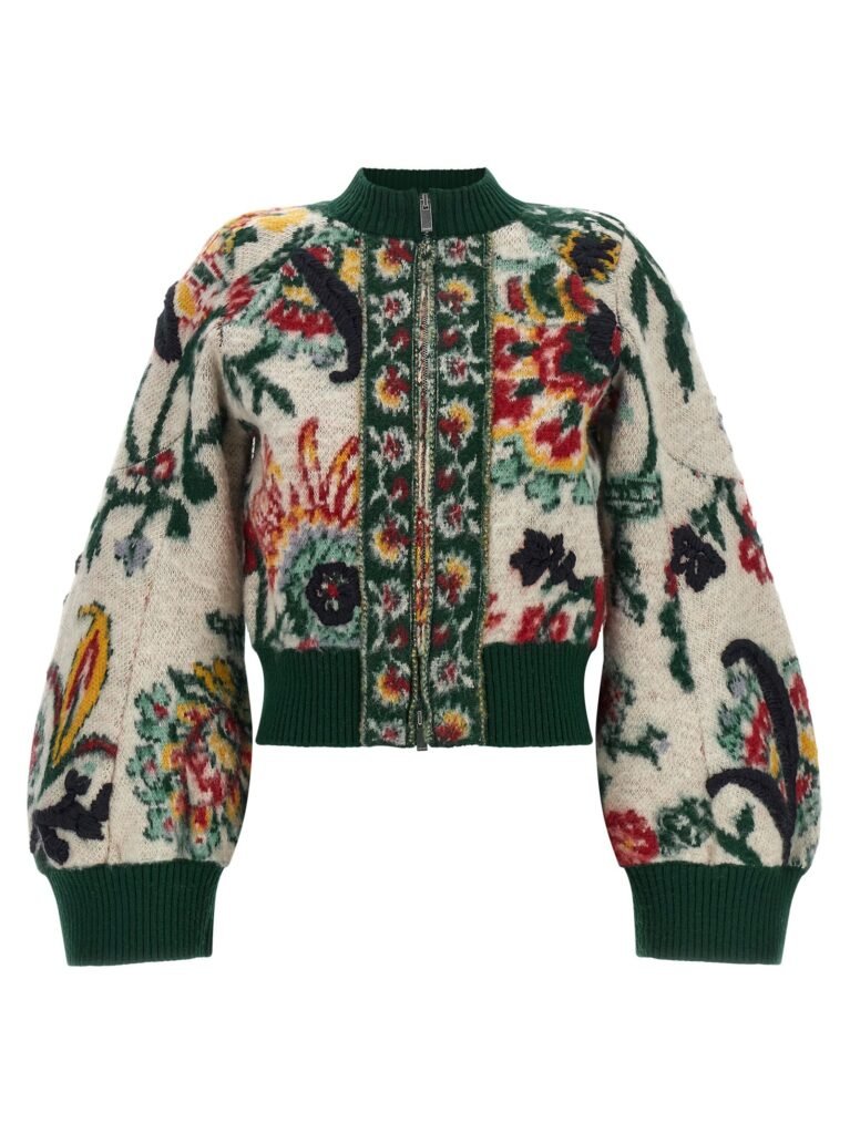 Floral jacquard blouson