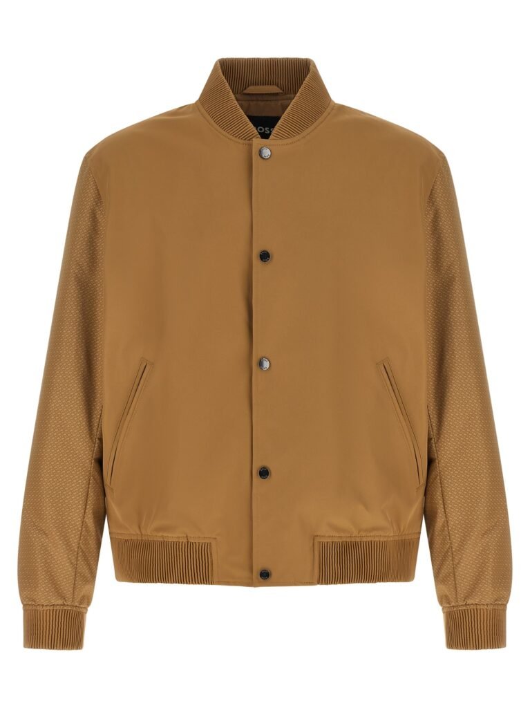 Monogram sleeve bomber jacket