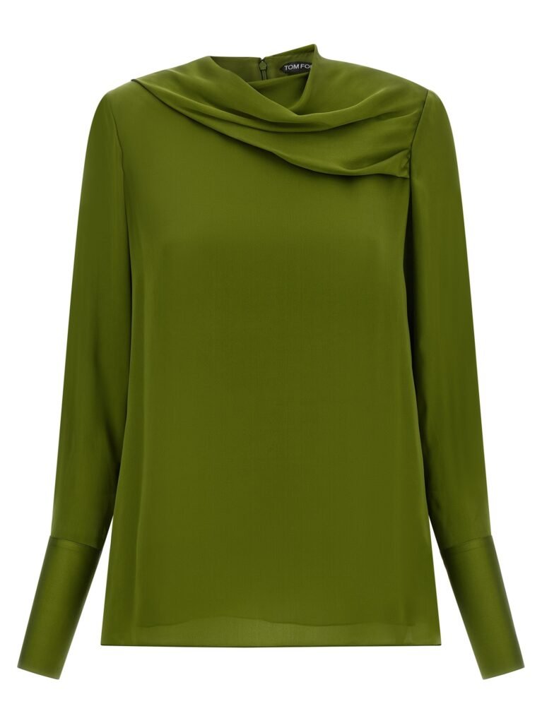 Draped neck blouse