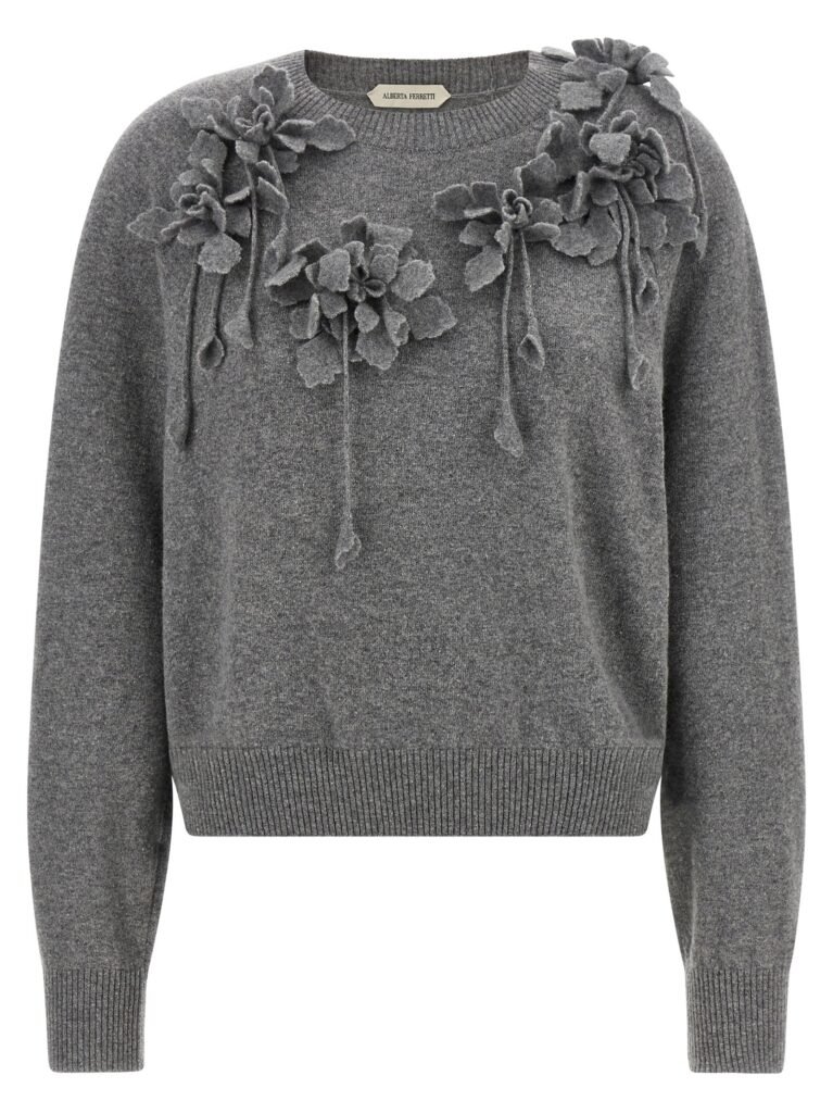 Embroidered flower sweater