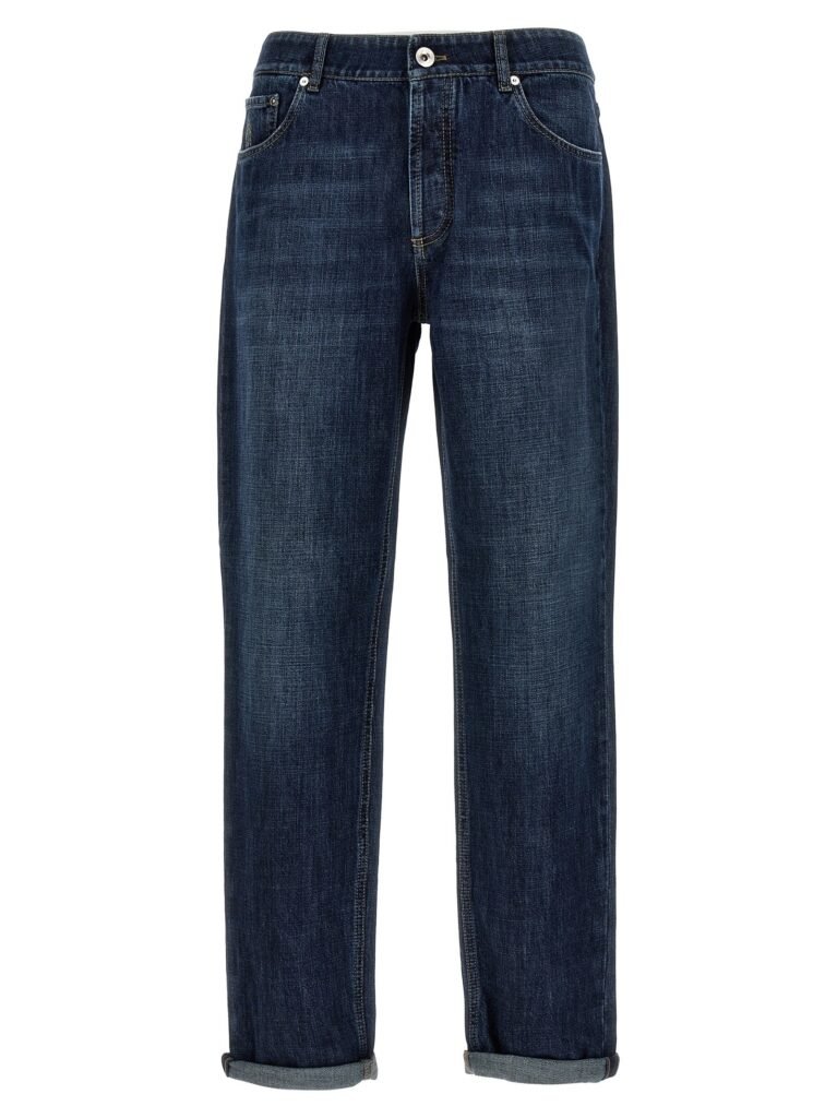 Logo embroidery jeans