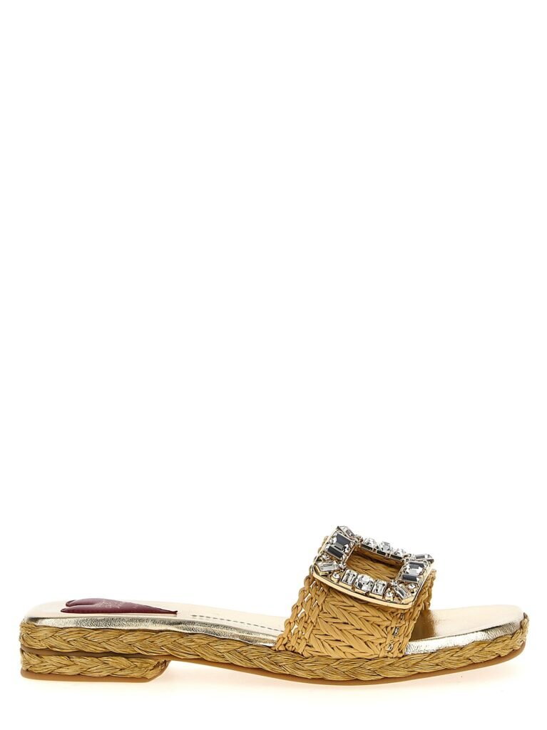 Raffia jewel sandals