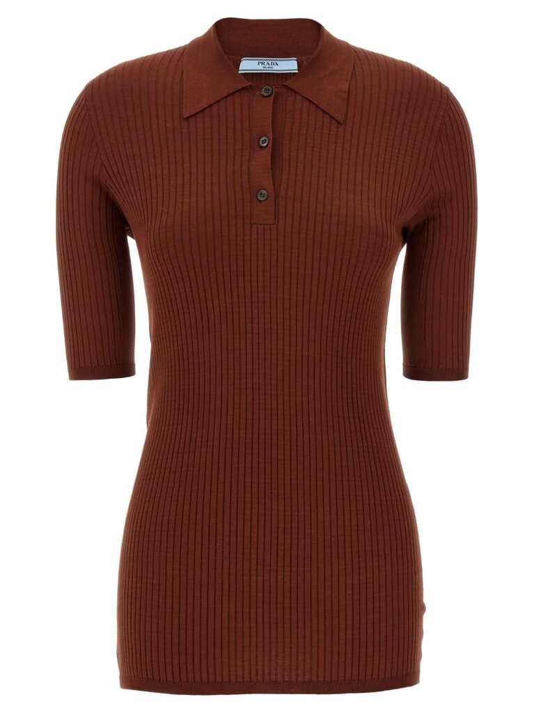 Ribbed polo shirt