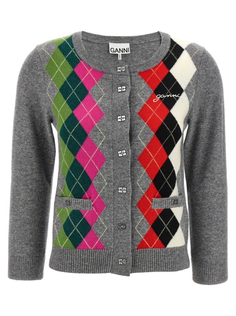Grey Check' cardigan