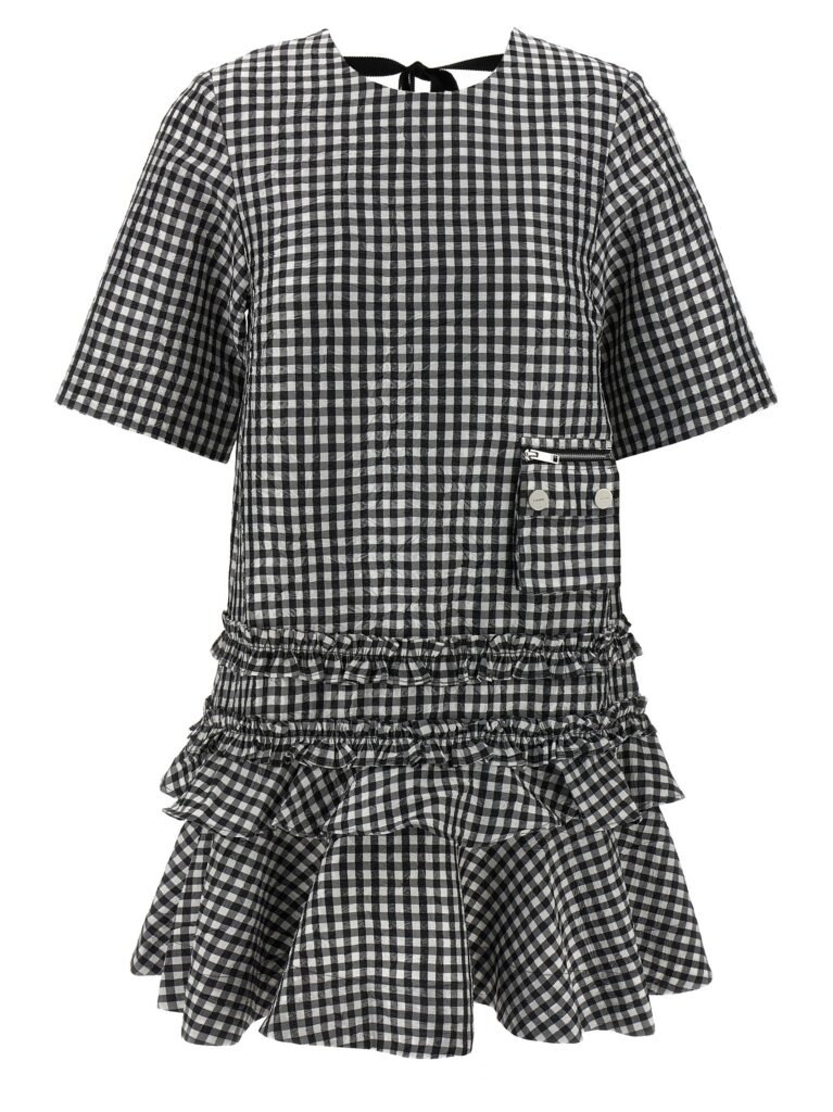 Crinkled Check Mini' dress