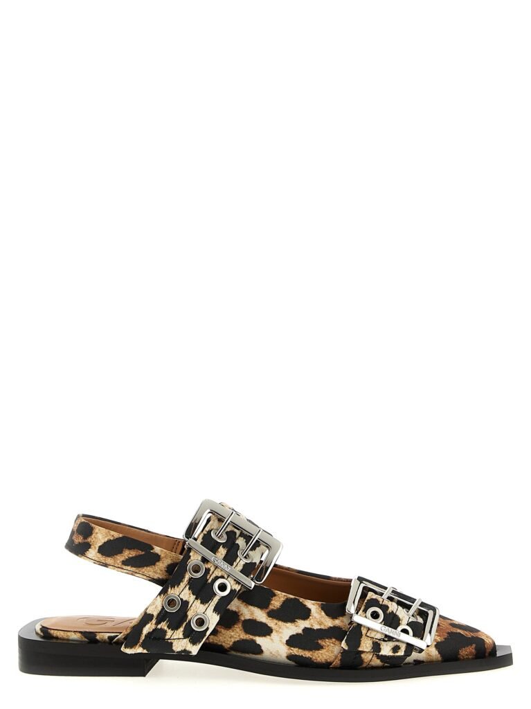 Leopard Satin Feminine Buckle' slingback