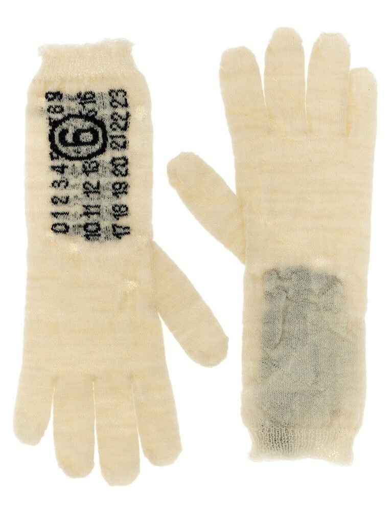 Numeric signature MM6' gloves