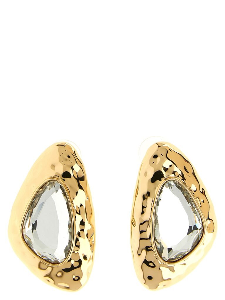Hammered Gold Crystal' earrings