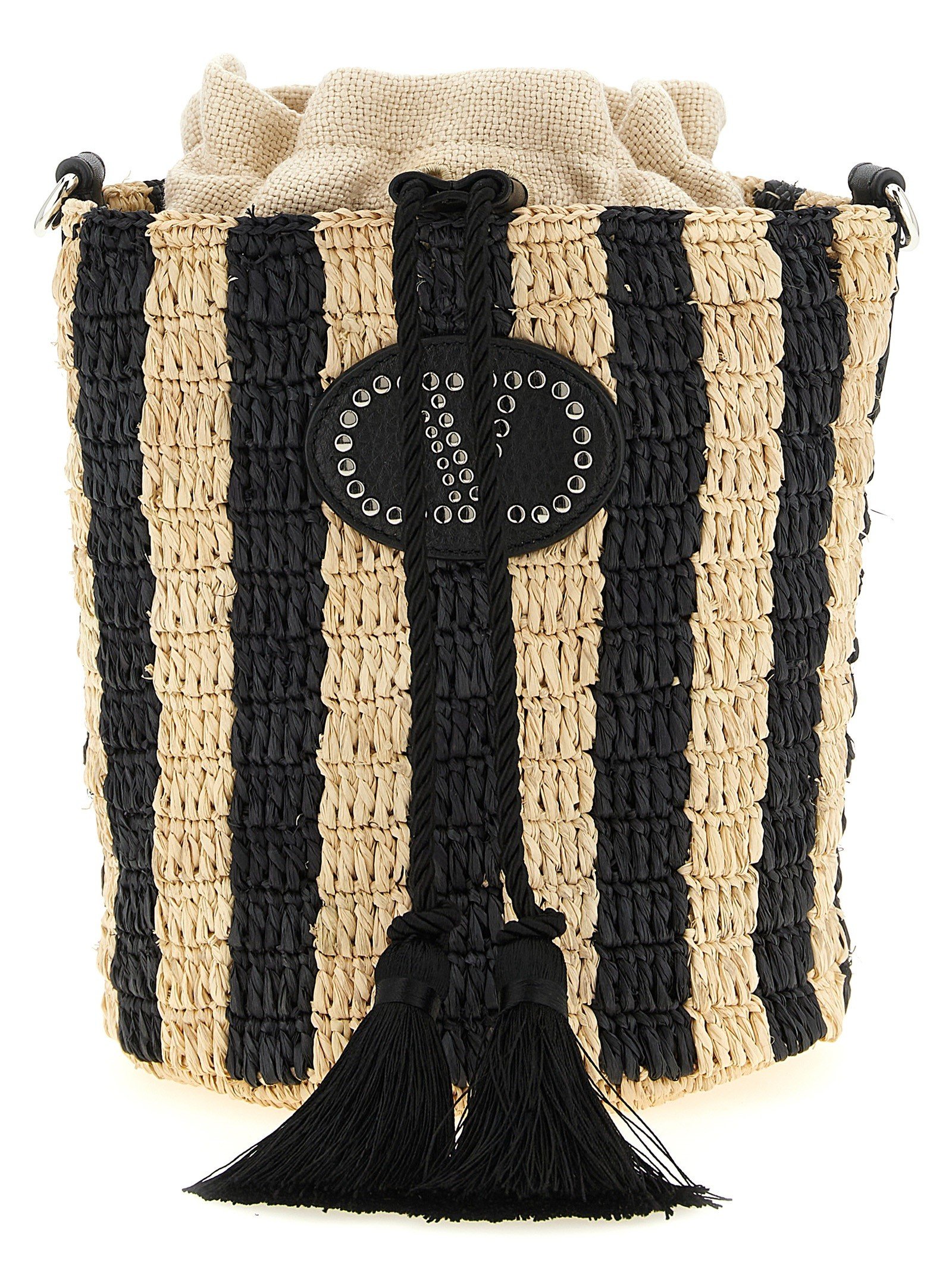 Valentino Garavani raffia small bucket bag
