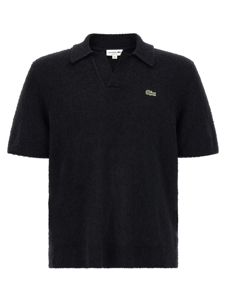Boucl knitted polo shirt