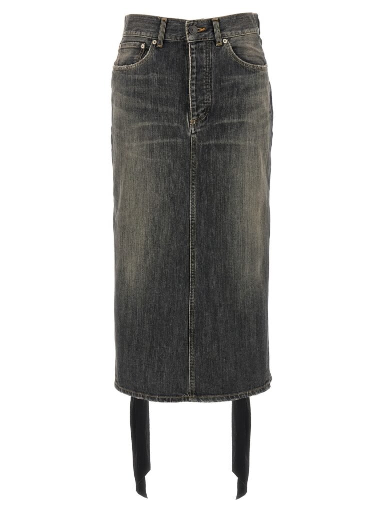 Lace Up' denim skirt