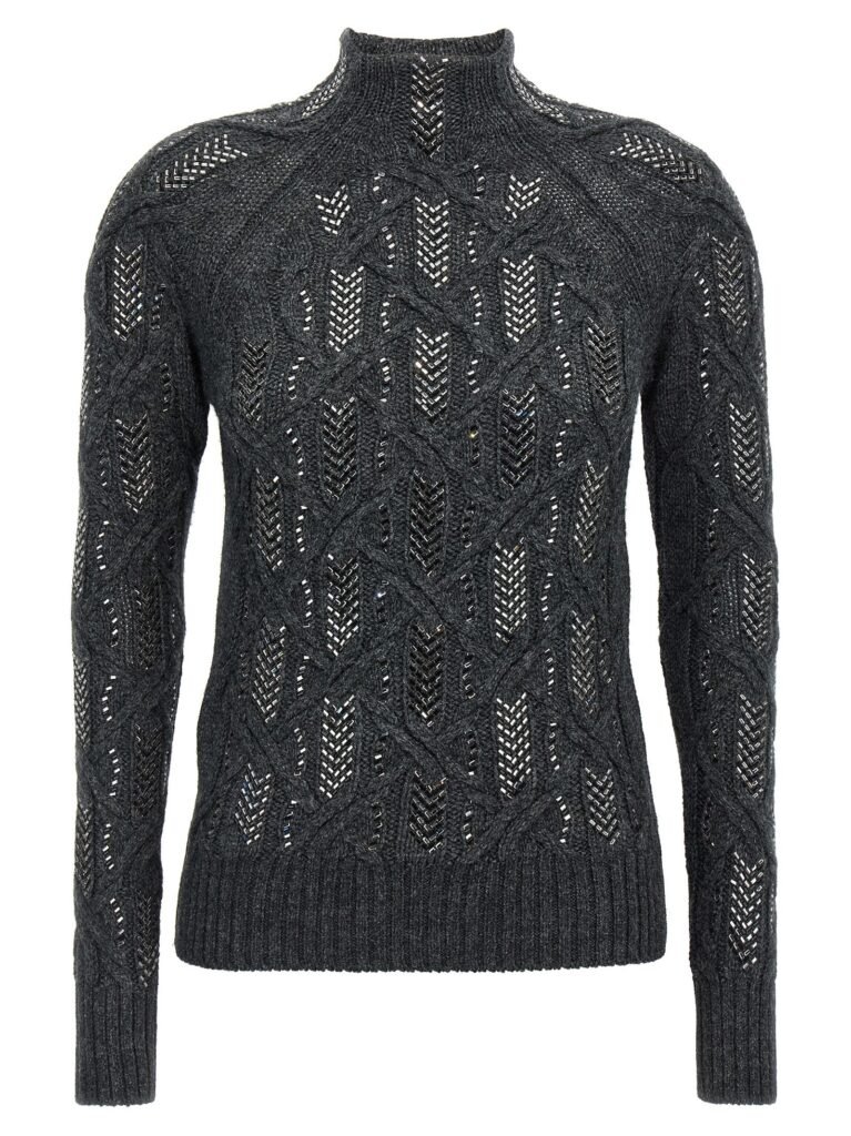 Crystal braid sweater