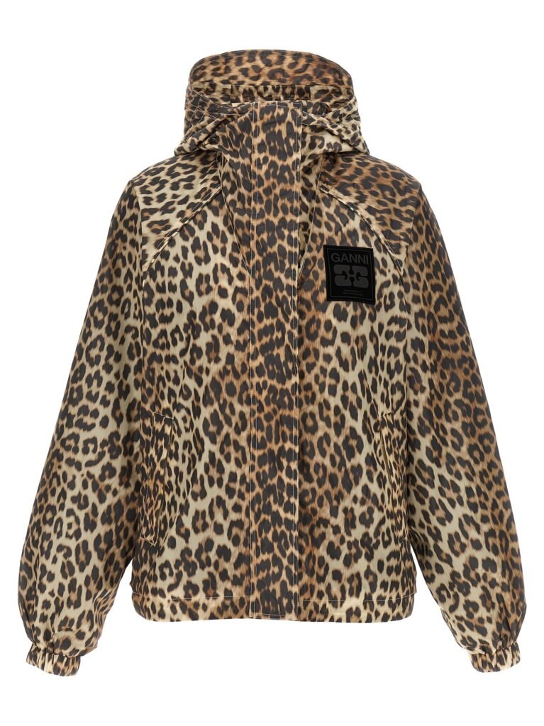 Leopard Print Nylon' windbreaker
