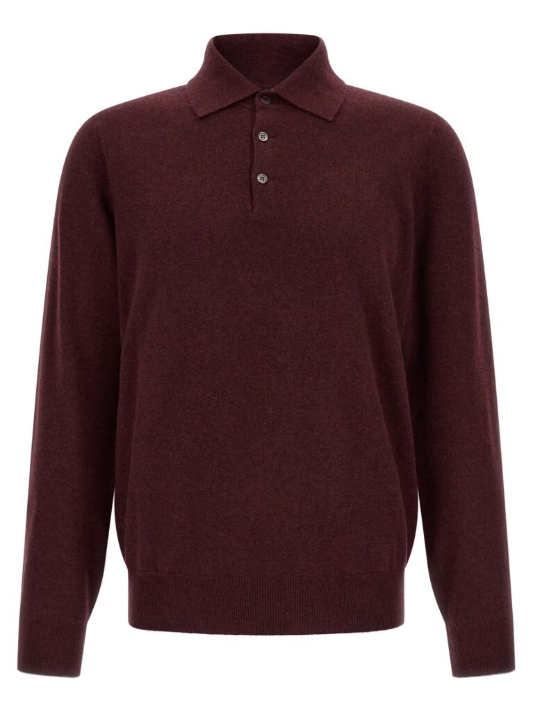 Cashmere knit polo shirt