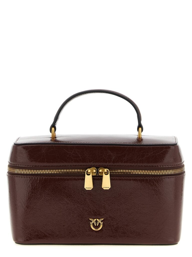 Crumpled effect leather handbag