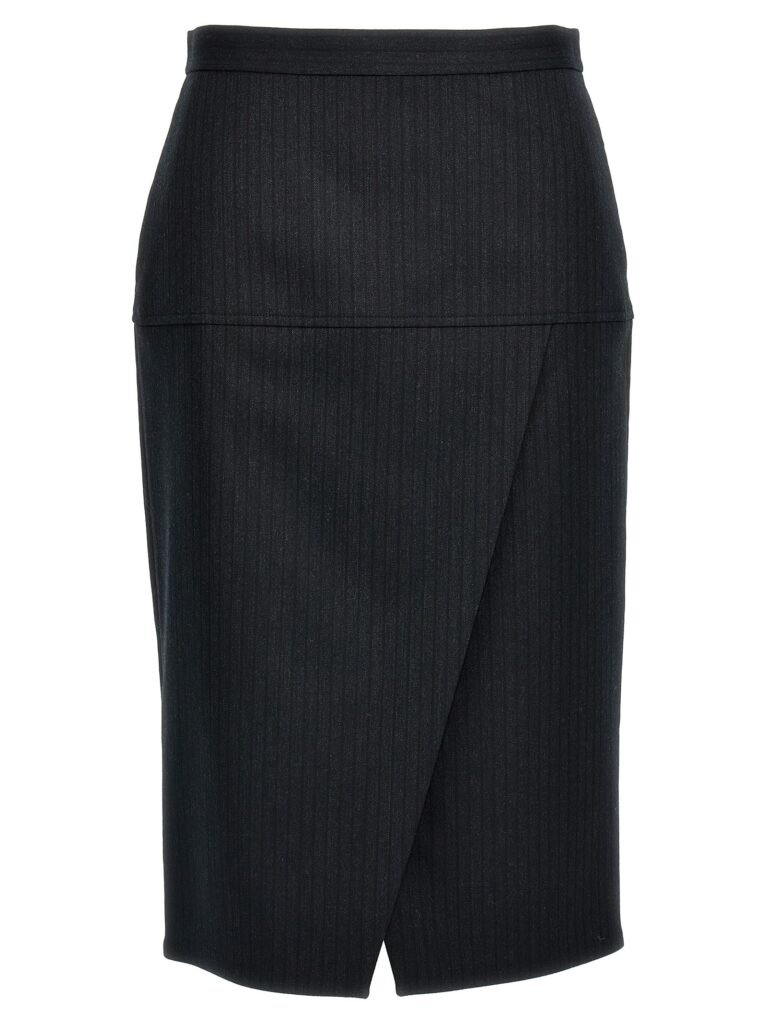 Pinstriped wool skirt