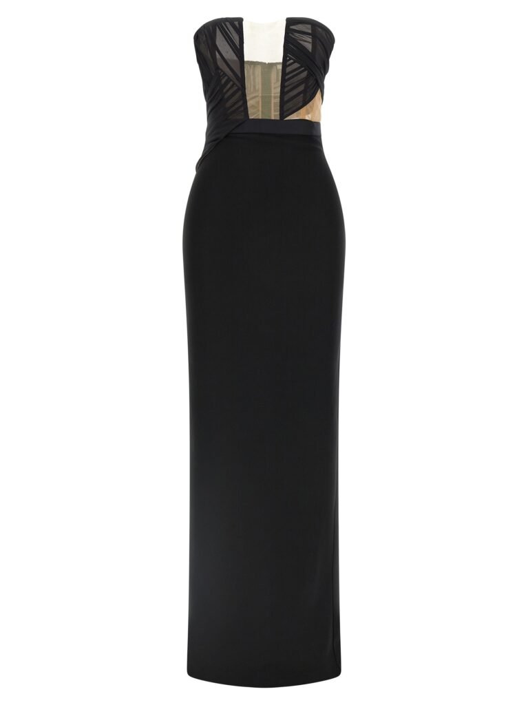 Corsetted Draped Maxi' dress