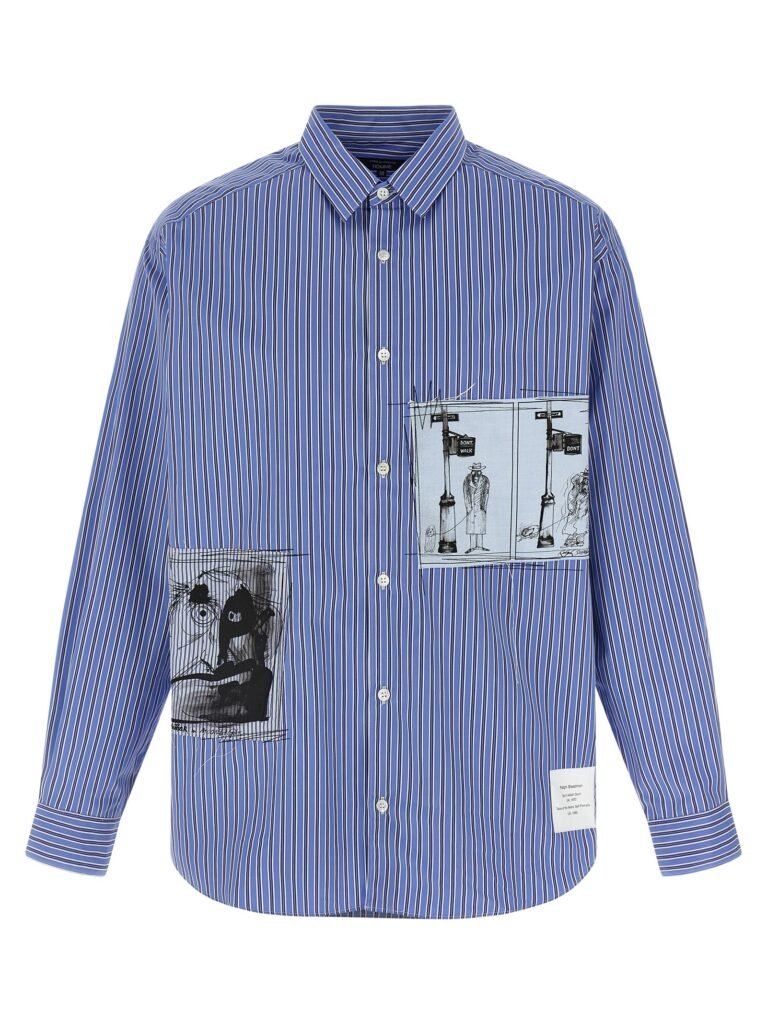 Patch striped shirt