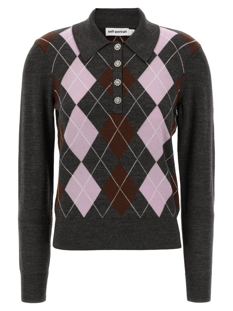 Grey Argyle Lightweight' sweater