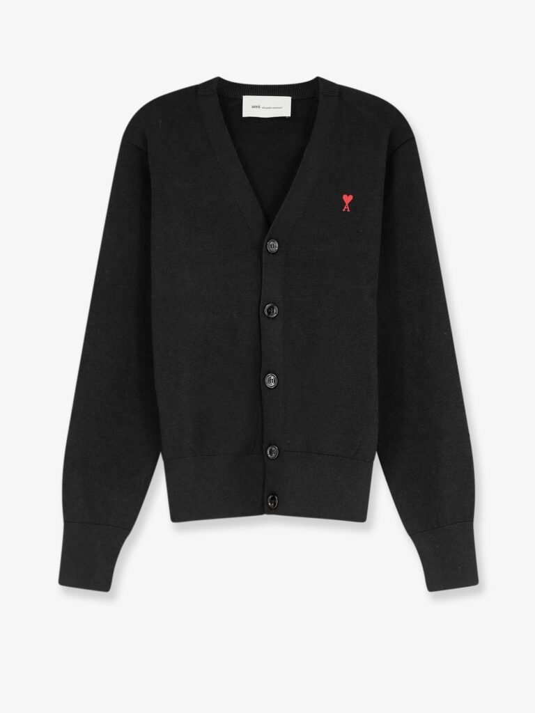 Wool cardigan with Logo embroidery