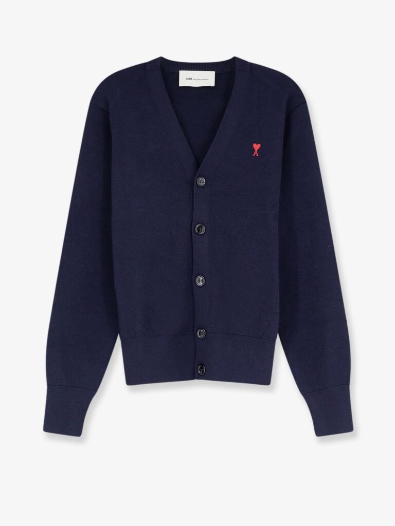 Wool cardigan with iconic embroidery