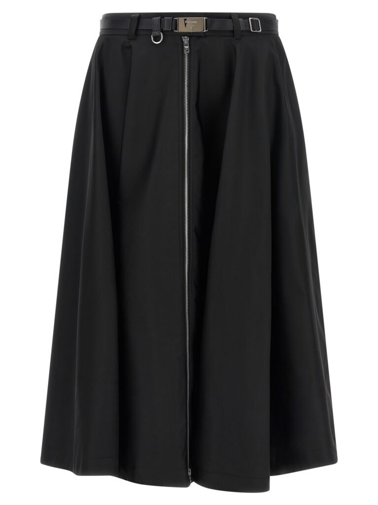 Re-Nylon flared skirt